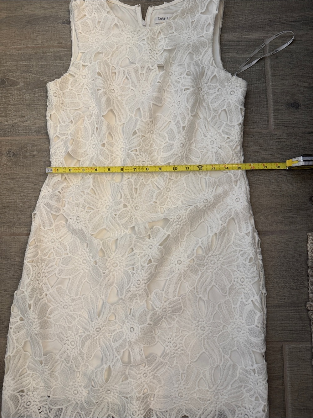 Calvin Klein White Floral Lace Mini Dress - Picture 11 of 11